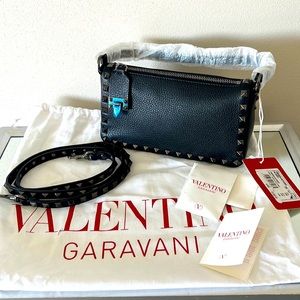 Valentino rockstud small shoulder bag black on black brand new with tags